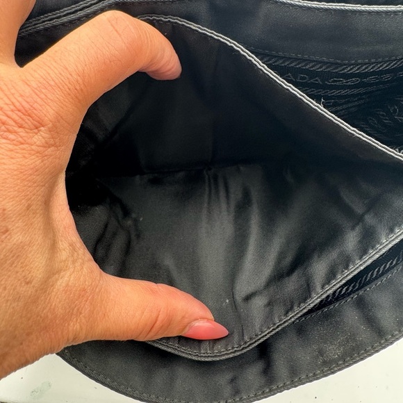 Prada Vintage Leather & Canvas Shoulder Crossbody Bag Black n Brown - Picture 9 of 17